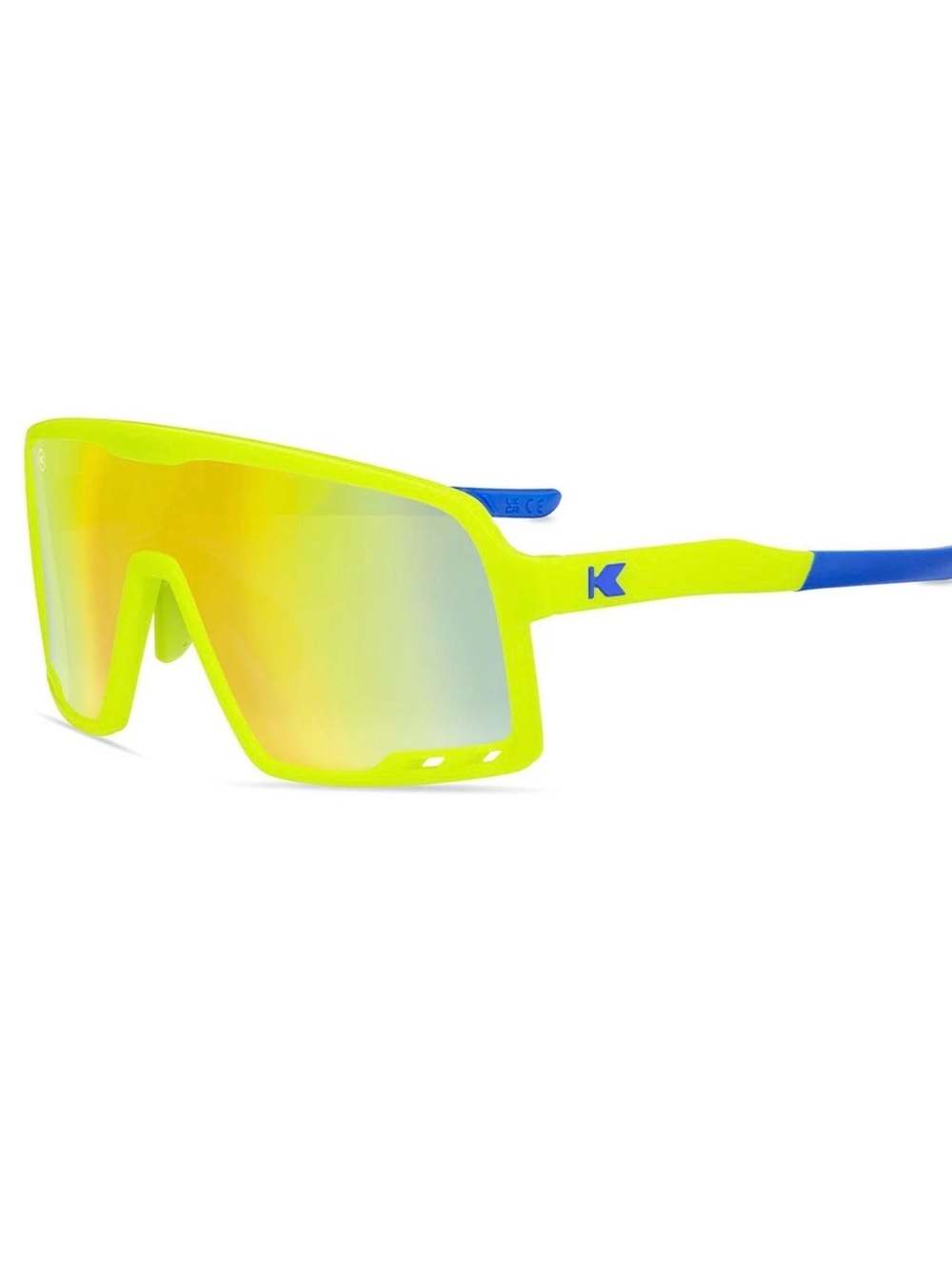 Knockaround Campeones Sport Sunglasses for Kids 6-10 High Voltage Yellow Blue
